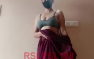 Sexy Mom Rasili From India Striped saree within reach home