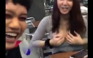 Sister boobs prank