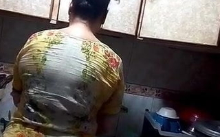 Hot Mom in Kitchen, Desi mom Shahnaz
