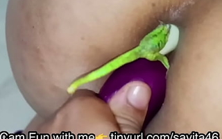 I wanted to try double penetration but my husband is not able to fuck me. So he uses vegetables to fuck my pussy and ass