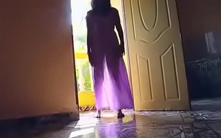 Desi girl in transparent nighty boobs visible