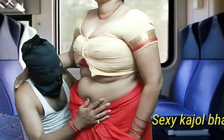 Indian aunty fucking nearly coach with say no to descendant nearly a journey and sucking cock and take cum nearly pussy