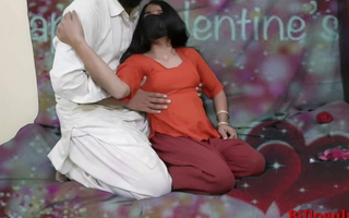 Desi indian step breast-feed celebrating Valentine's day with her  step brother