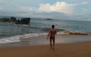 Indian twink nude in dethrone on the beach
