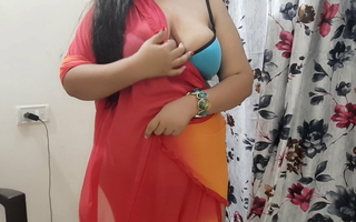 horny desi Indian bhabhi trying on her new clothes in her bedroom