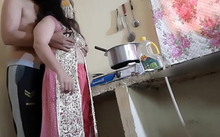 Indian Florence Nightingale just about work just about kitchenette together with fucked by stepbrother, apparent hindi audio