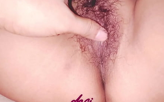 Can't resist my Indian Desi Maid Hairy Niggardly Pussy and Obese Confidential  Touching her before my wife gets back domicile - Best Ever Indian Webbing Gyve Sex