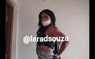 Indian crossdresser slut Lara D'Souza yon sexy lycra saree