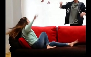 Girl thrown on couch!!