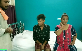 Hot Mummy Aunty shared! Hindi latest Hardcore threesome coitus