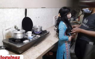 Indian stepsister has hard sex in kitchen, bhai ne behan ko kitchen me choda, Clear hindi audio