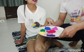 Holi Special: Sara Anal sex in holi festival loved huge dick in muff coupled with anal Hornycouple149