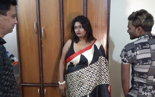 A desi wife with say no to of age husband and a boy, made threesome, with full Hindi dirty audio