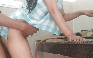 20 yers old Indian Desi village bhabhi was fucked by dever in kitchen on clear Hindi audio