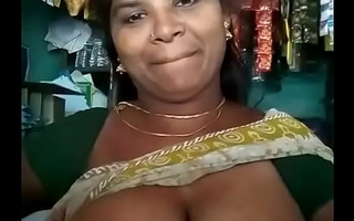 Sexy Tamil aunty like one another her boobs
