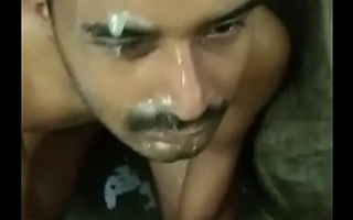 Desi Indian Tamil boy cum facial in have a bowel movement