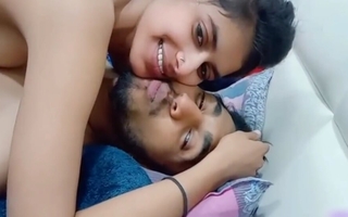 Indian Cute Explicit Bonking in Hotel room by say no to boyfriend Lip Giving a kiss and Licking Pussy Hindi Audio