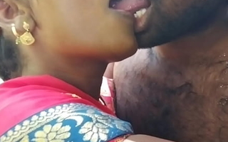 Desi horny girl was going to the forest and then calling her collaborate  giving a kiss and fucking