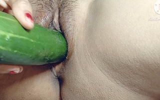 I Can't Get any Where Big Black Cock So My small vagina Fucked by Big cucumber  Round Hindi