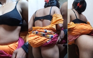 Indian Townsperson wife subvene be thrilled by back her lover at her home.