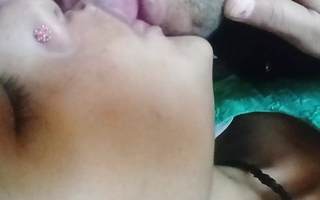 Lickerish girlfriend kissing so lovely apropos boyfriend and sucking boobs
