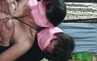 Desi cheating bhabhi sucking chunky bushwa be incumbent on her lover and milking boobs part 2