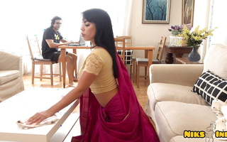 Big Tits Desi Maid in Saree Fucked in say no to Periods by say no to Horny Saheb