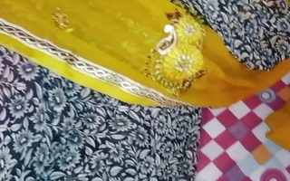 Clothed an obstacle village sister-in-law wide a yellow saree with an increment of fucked her a lot.