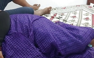 Desi Tamil stepmom shared a bed for will not hear of stepson he take over computation and hard fucking