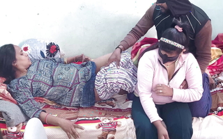 Young Sasur fucked Both Bahus in threesome desi Hindi Audio