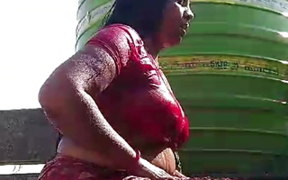 Desi Village abode wed ablution video efficacious open