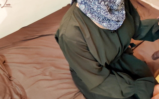 Muslim Hijabi Woman With Play Brother.