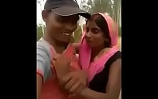 Indian mama outdoor kissing