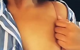 Young Indian cuties uniformly their way boobs
